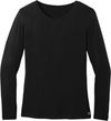 An image of a Custom WonderWink Womens Long Sleeve Layer Tee in Black!