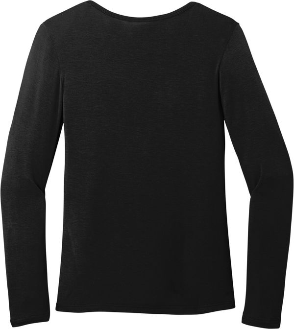 An image of a Custom WonderWink Womens Long Sleeve Layer Tee in Black!
