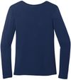 Am image of a Custom WonderWink Womens Long Sleeve Layer Tee in Navy!