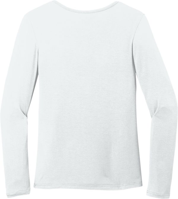 Am image of a Custom WonderWink Womens Long Sleeve Layer Tee in White!