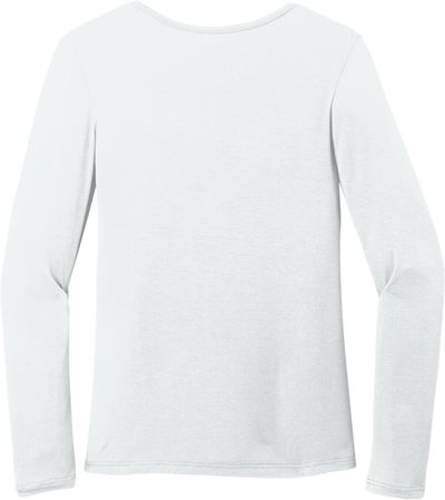 Am image of a Custom WonderWink Womens Long Sleeve Layer Tee in White!