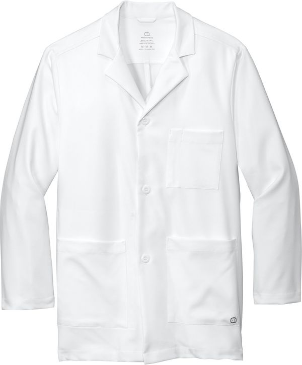 Am image of a Custom WonderWink Mens Consultation Lab Coat in White!