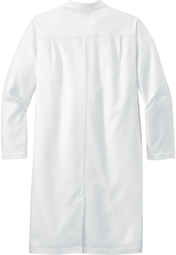 Am image of a Custom WonderWink Mens Long Lab Coat in White!