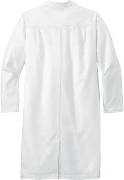 Am image of a Custom WonderWink Mens Long Lab Coat in White!