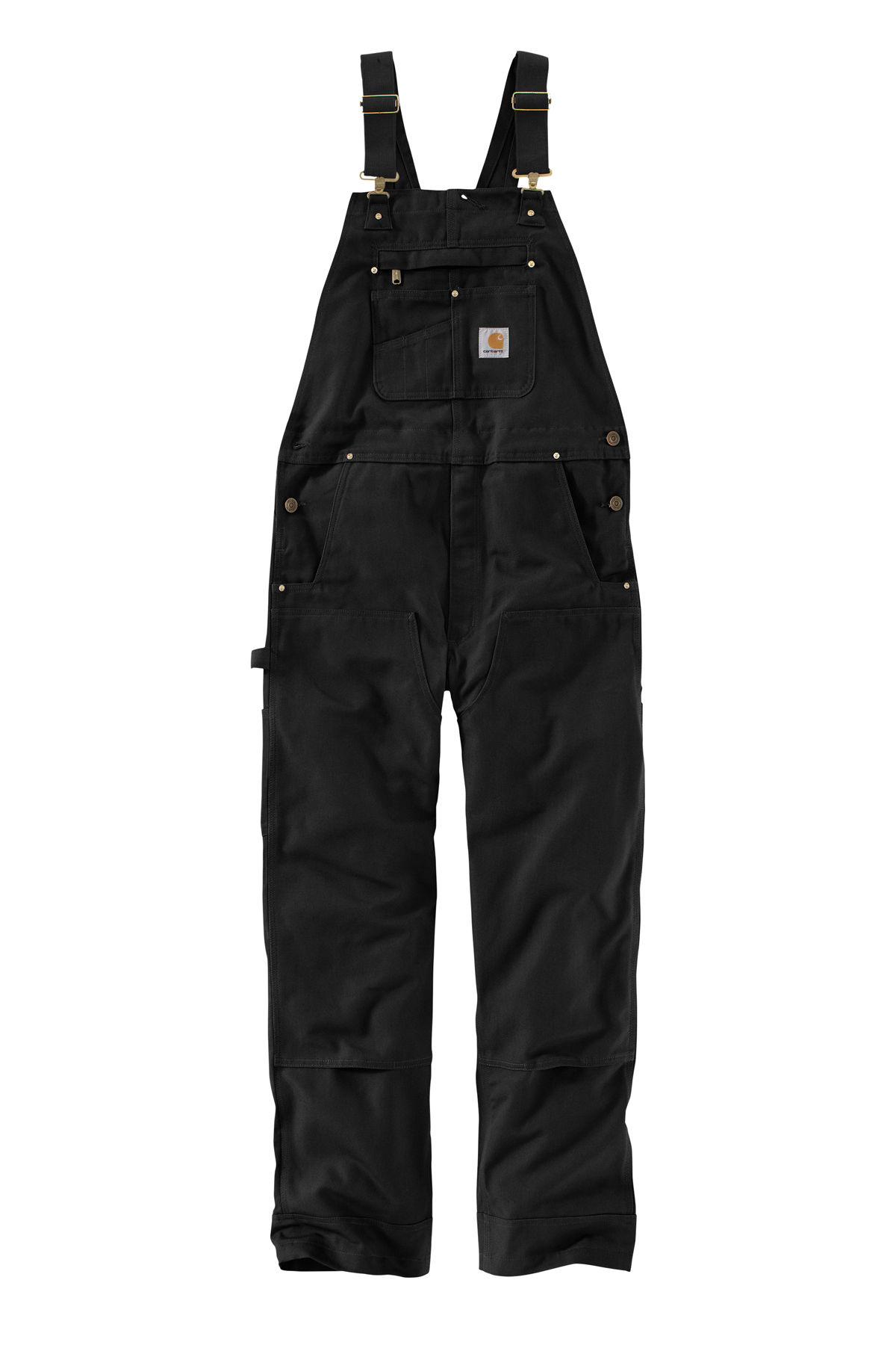 Carhartt Duck Unlined Bib Overalls in Black