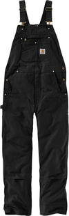 Am image of a Custom Carhartt Duck Unlined Bib Overalls in Black!