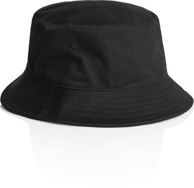 Am image of a Custom AS Colour Bucket Hat in Black!