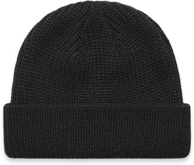 Am image of a Custom AS Colour Cable Beanie in Black!