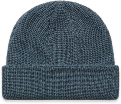 Am image of a Custom AS Colour Cable Beanie in Petrol Blue!