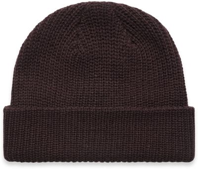 Am image of a Custom AS Colour Cable Beanie in Plum!