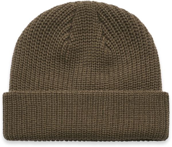Am image of a Custom AS Colour Cable Beanie in Walnut!