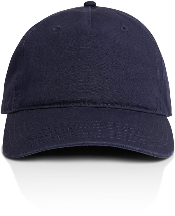 Am image of a Custom AS Colour Access Five Panel Cap in Midnight Blue!