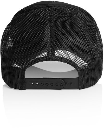 Am image of a Custom AS Colour Frame Trucker Cap in Black!
