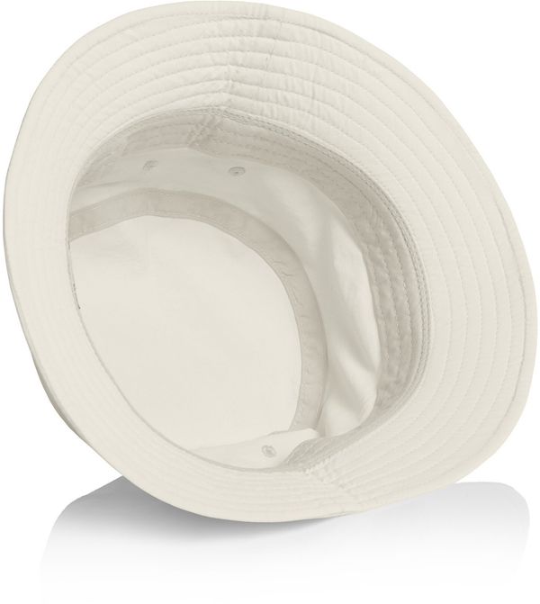 Am image of a Custom AS Colour Nylon Bucket Hat in Ecru!