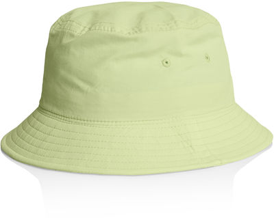 Am image of a Custom AS Colour Nylon Bucket Hat in Lime!