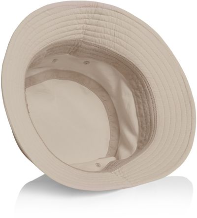 Am image of a Custom AS Colour Nylon Bucket Hat in Mushroom!
