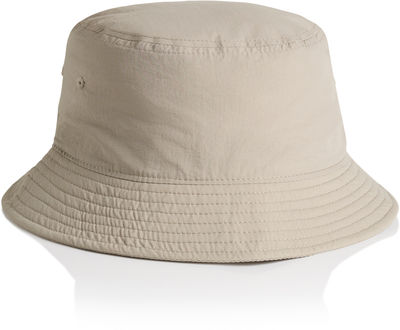 Am image of a Custom AS Colour Nylon Bucket Hat in Mushroom!
