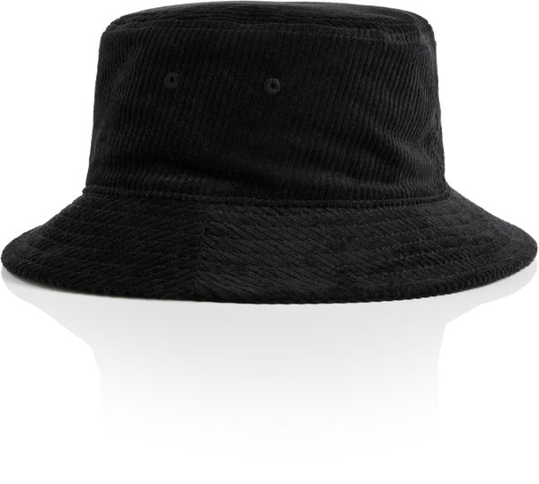 Am image of a Custom AS Colour Cord Bucket Hat in Black!