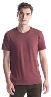 Am image of a Custom Jerico Unisex Bamboo Tri Blend Crewneck T in Heather Bordeaux!