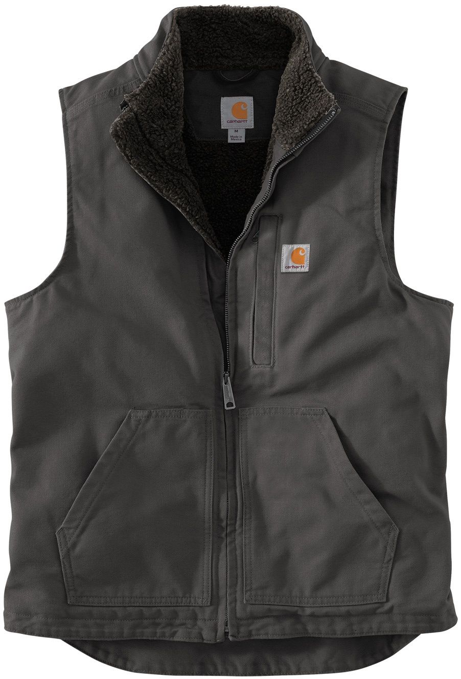 Carhartt Sherpa Lined Mock Neck Vest in Gravel
