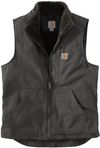 Am image of a Custom Carhartt Sherpa Lined Mock Neck Vest in Gravel!