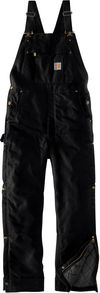 Am image of a Custom Carhartt Firm Duck Insulated Bib Overalls in Black!