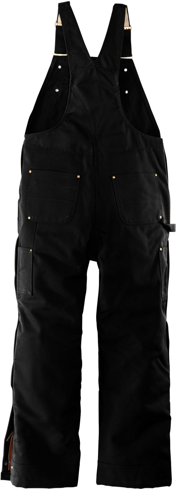 Am image of a Custom Carhartt Firm Duck Insulated Bib Overalls in Black!