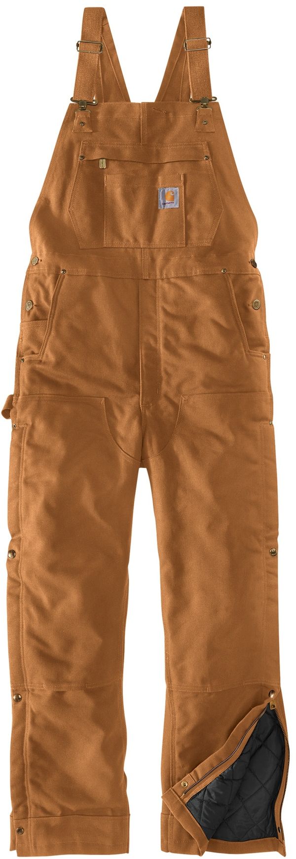 Am image of a Custom Carhartt Firm Duck Insulated Bib Overalls in Carhartt Brown!