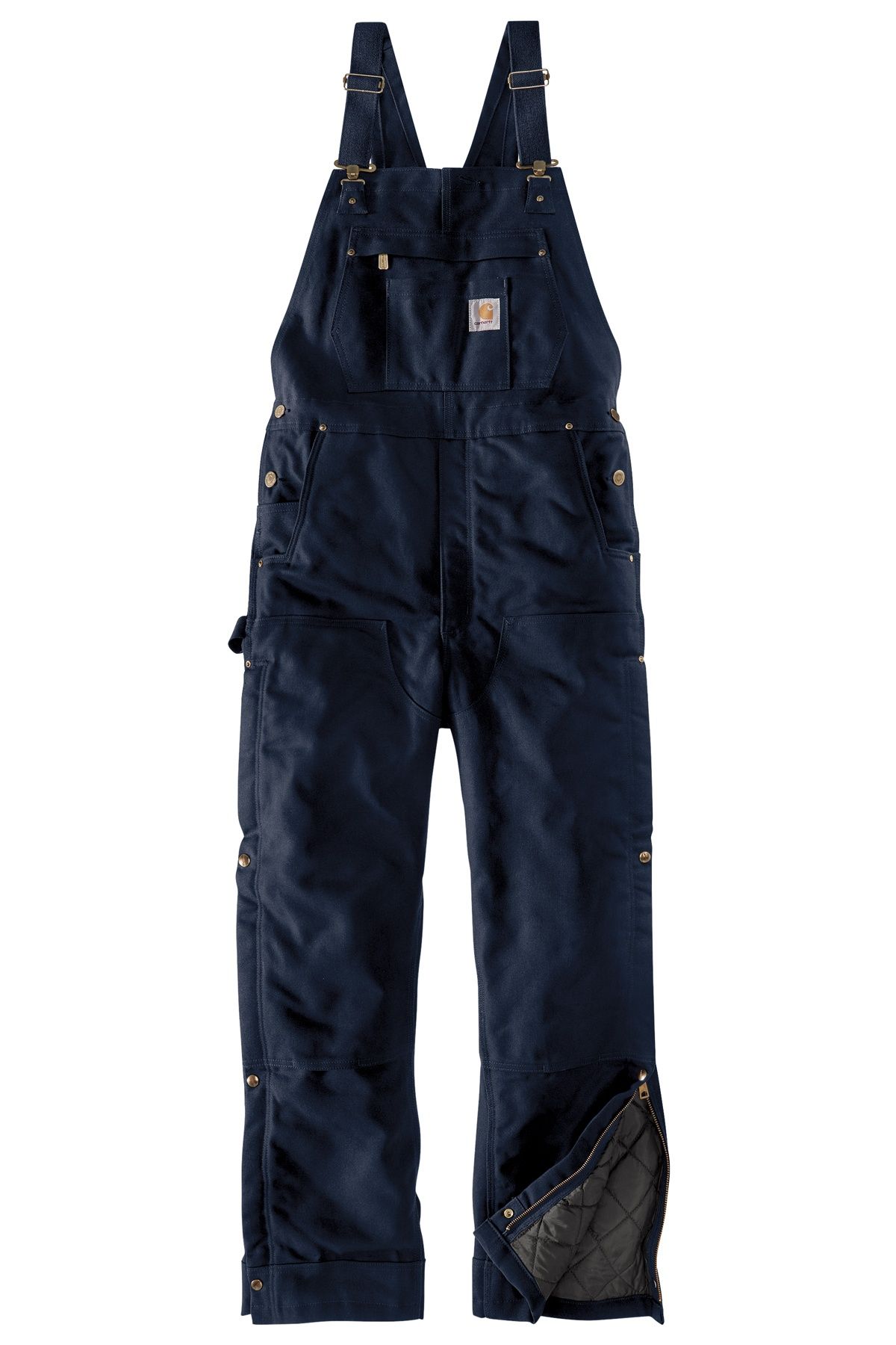 Carhartt Firm Duck Insulated Bib Overalls in Dark Navy
