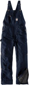 Am image of a Custom Carhartt Firm Duck Insulated Bib Overalls in Dark Navy!