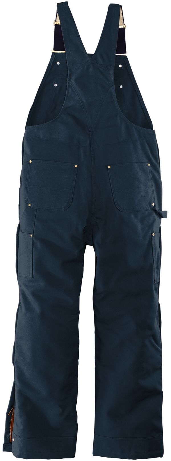 Am image of a Custom Carhartt Firm Duck Insulated Bib Overalls in Dark Navy!