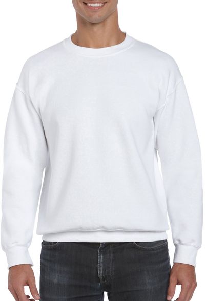Am image of a Custom Gildan Adult DryBlend Fleece Crew in White!