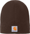Am image of a Custom Carhartt Fleece Hat in Dark Brown!
