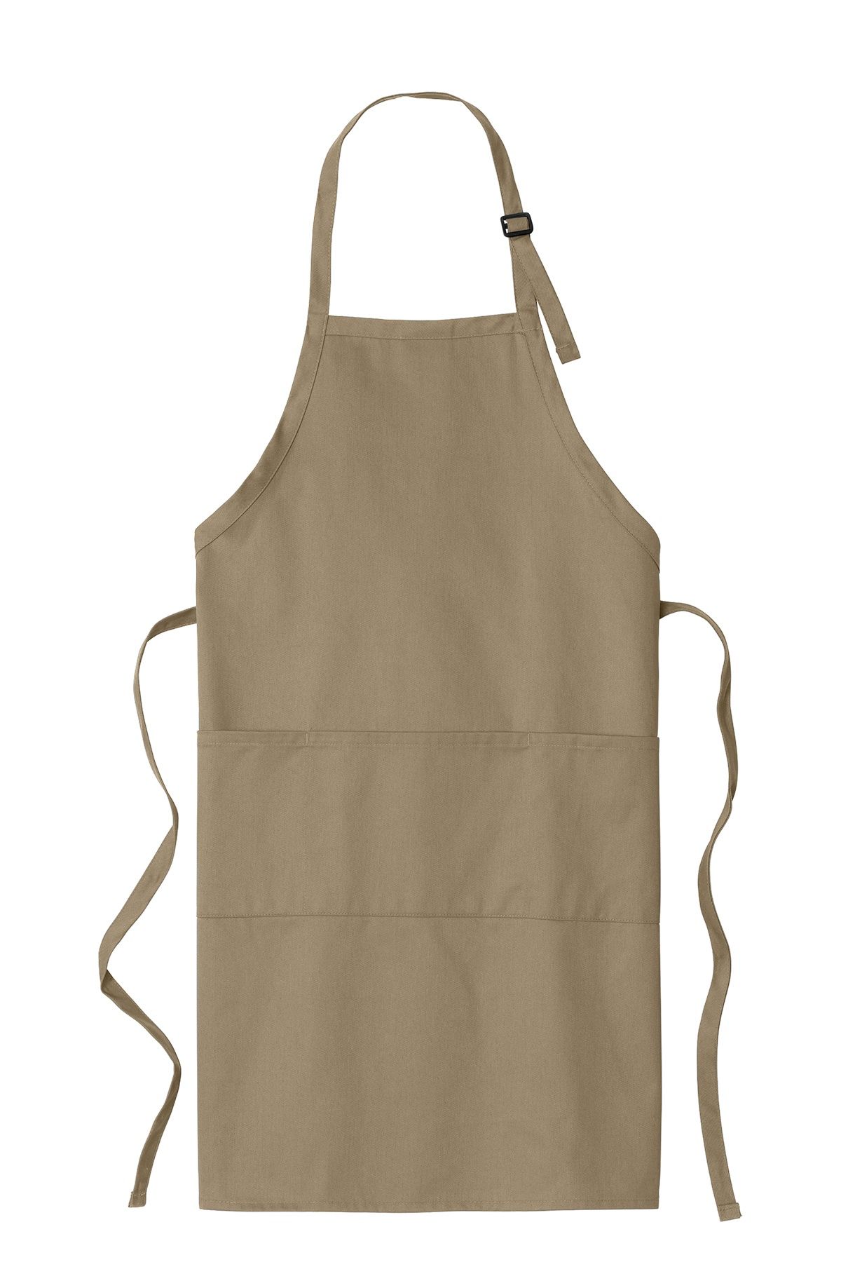 Port Authority Easy Care Extra Long Bib Apron with Stain Release in Khaki