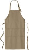 Am image of a Custom Port Authority Easy Care Extra Long Bib Apron with Stain Release in Khaki!