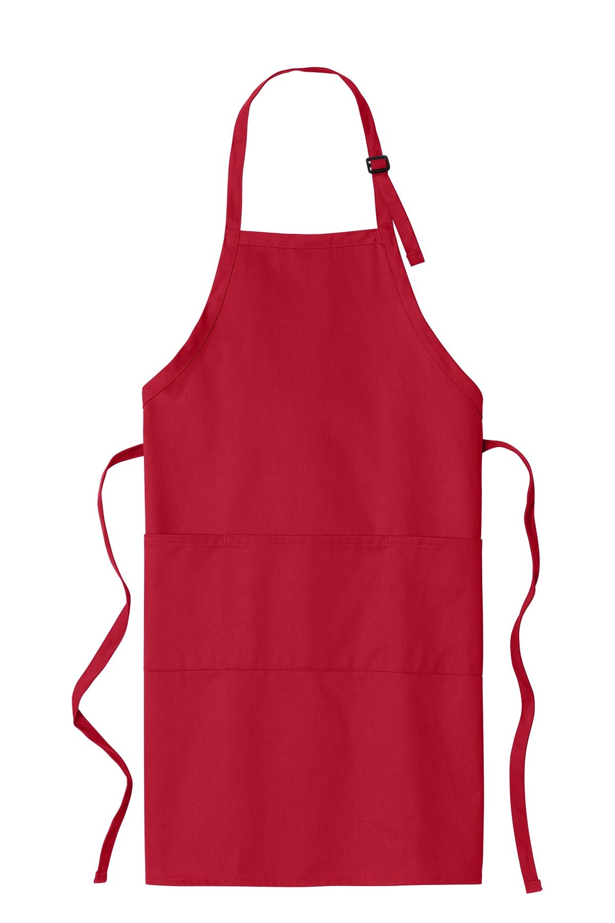 Port Authority Easy Care Extra Long Bib Apron with Stain Release in Red