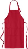 Am image of a Custom Port Authority Easy Care Extra Long Bib Apron with Stain Release in Red!