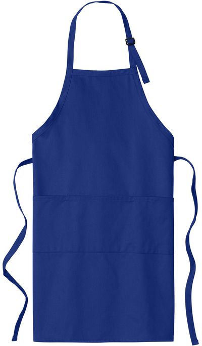 Am image of a Custom Port Authority Easy Care Extra Long Bib Apron with Stain Release in Royal!