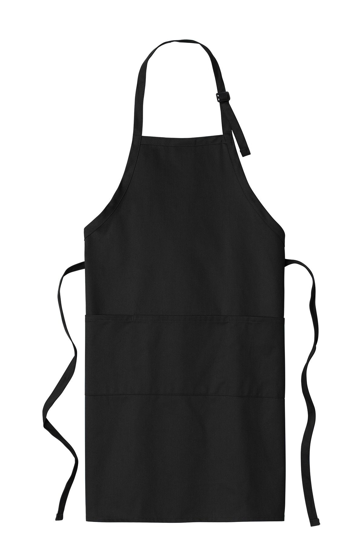 Port Authority Easy Care Extra Long Bib Apron with Stain Release in Black