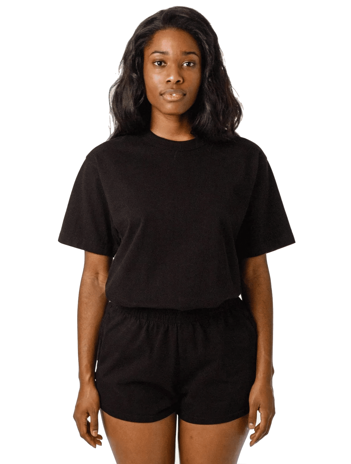 LA Apparel Heavy Jersey Tee With Binding in Black
