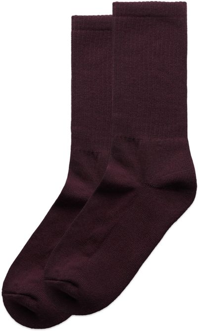 Am image of a Custom AS Colour Relax Socks in Plum!