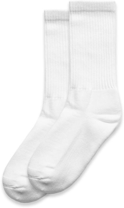 Am image of a Custom AS Colour Relax Socks in White!