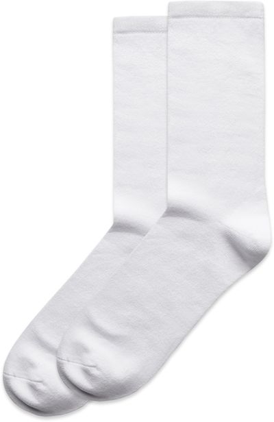 Am image of a Custom AS Colour Business Socks in White!