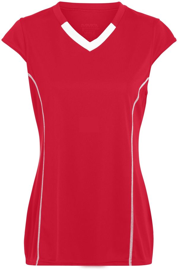 Am image of a Custom Augusta Youth Girls Blash Jersey in Red/White!