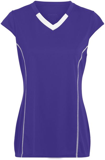 Am image of a Custom Augusta Youth Girls Blash Jersey in Purple/White!