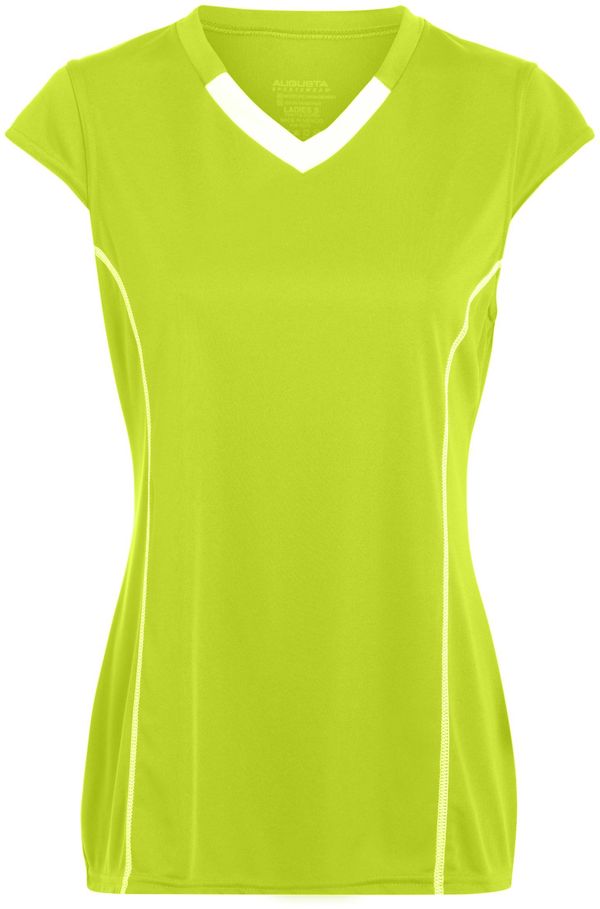 Am image of a Custom Augusta Youth Girls Blash Jersey in Lime/White!