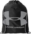 Am image of a Custom Under Armour Ozsee Sackpack in Black/Steel!