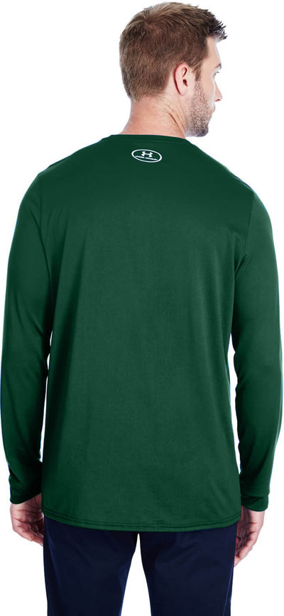 Am image of a Custom Under Armour Men's Long Sleeve Locker Tee 2.0 in Forest Green!