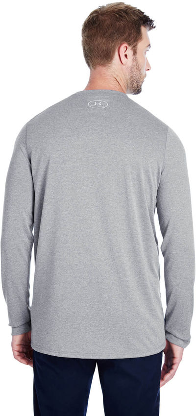 Am image of a Custom Under Armour Men's Long Sleeve Locker Tee 2.0 in Graphite Heather!