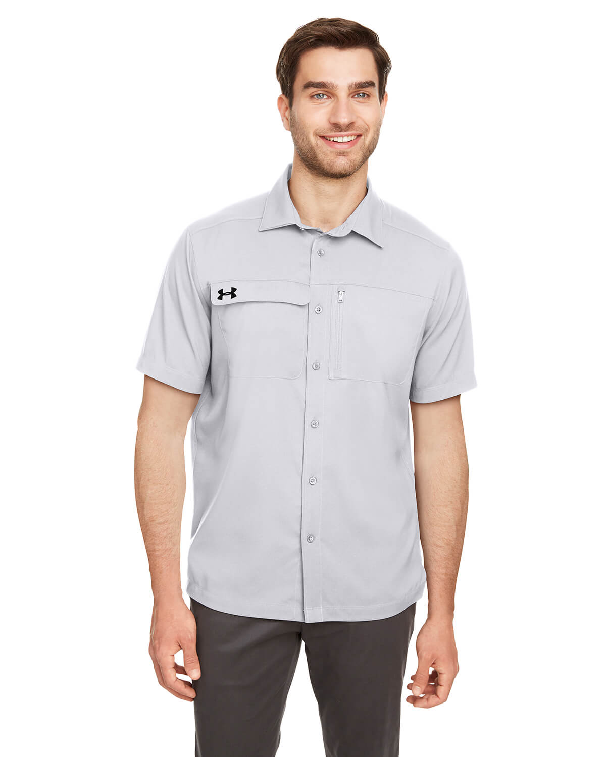 Under Armour Men's Motivate Coach Woven Shirt in Grey